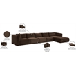 Meridian Furniture 5-Piece Brown Corduroy Performance Fabric Modular Sectional