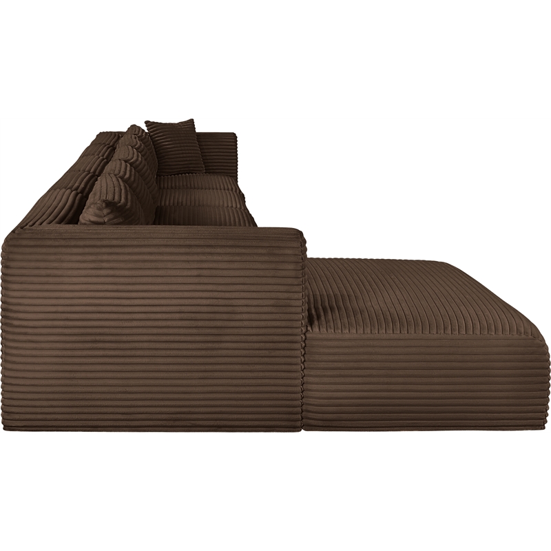 Meridian Furniture 5-Piece Brown Corduroy Performance Fabric Modular Sectional