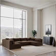 Meridian Furniture 6-Piece Brown Corduroy Performance Fabric Modular Sectional