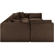 Meridian Furniture 6-Piece Brown Corduroy Performance Fabric Modular Sectional