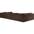 Meridian Furniture 6-Piece Brown Corduroy Performance Fabric Modular Sectional