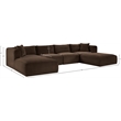 Meridian Furniture 6-Piece Brown Corduroy Performance Fabric Modular Sectional