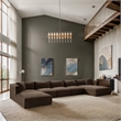 Meridian Furniture 6-Piece Brown Corduroy Performance Fabric Modular Sectional