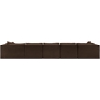 Meridian Furniture 6-Piece Brown Corduroy Performance Fabric Modular Sectional
