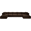 Meridian Furniture 6-Piece Brown Corduroy Performance Fabric Modular Sectional