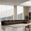 Meridian Furniture 6-Piece Brown Corduroy Performance Fabric Modular Sectional