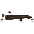 Meridian Furniture 6-Piece Brown Corduroy Performance Fabric Modular Sectional