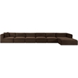Meridian Furniture 6-Piece Brown Corduroy Performance Fabric Modular Sectional