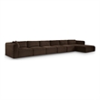Meridian Furniture 6-Piece Brown Corduroy Performance Fabric Modular Sectional