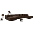 Meridian Furniture 7-Piece Brown Corduroy Performance Fabric Modular Sectional