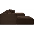 Meridian Furniture 7-Piece Brown Corduroy Performance Fabric Modular Sectional