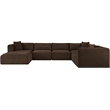 Meridian Furniture 7-Piece Brown Corduroy Performance Fabric Modular Sectional