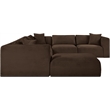 Meridian Furniture 7-Piece Brown Corduroy Performance Fabric Modular Sectional