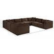 Meridian Furniture 8-Piece Brown Corduroy Performance Fabric Modular Sectional