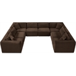 Meridian Furniture 8-Piece Brown Corduroy Performance Fabric Modular Sectional