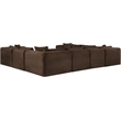 Meridian Furniture 8-Piece Brown Corduroy Performance Fabric Modular Sectional