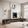 Meridian Furniture 8-Piece Brown Corduroy Performance Fabric Modular Sectional