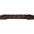 Meridian Furniture 8-Piece Brown Corduroy Performance Fabric Modular Sectional