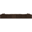 Meridian Furniture 8-Piece Brown Corduroy Performance Fabric Modular Sectional