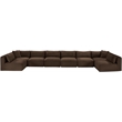 Meridian Furniture 8-Piece Brown Corduroy Performance Fabric Modular Sectional