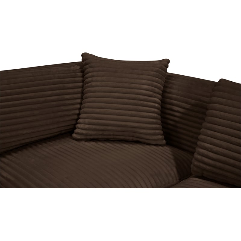 Meridian Furniture 8-Piece Brown Corduroy Performance Fabric Modular Sectional