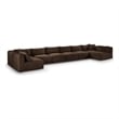 Meridian Furniture 8-Piece Brown Corduroy Performance Fabric Modular Sectional