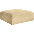 Meridian Furniture Shaggy Camel Corduroy Performance Fabric Ottoman