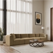 Meridian Furniture 4-Piece Camel Corduroy Performance Fabric Modular Sofa