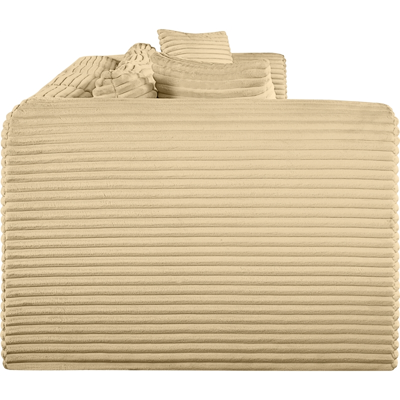 meridian furniture 4-piece camel corduroy performance fabric modular sofa