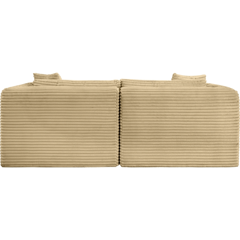 Meridian Furniture 2-Piece Camel Corduroy Performance Fabric Modular Sofa