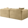 Meridian Furniture 2-Piece Camel Corduroy Performance Fabric Modular Sofa