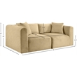 Meridian Furniture 2-Piece Camel Corduroy Performance Fabric Modular Sofa