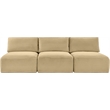Meridian Furniture 3-Piece Camel Corduroy Performance Fabric Modular Sofa