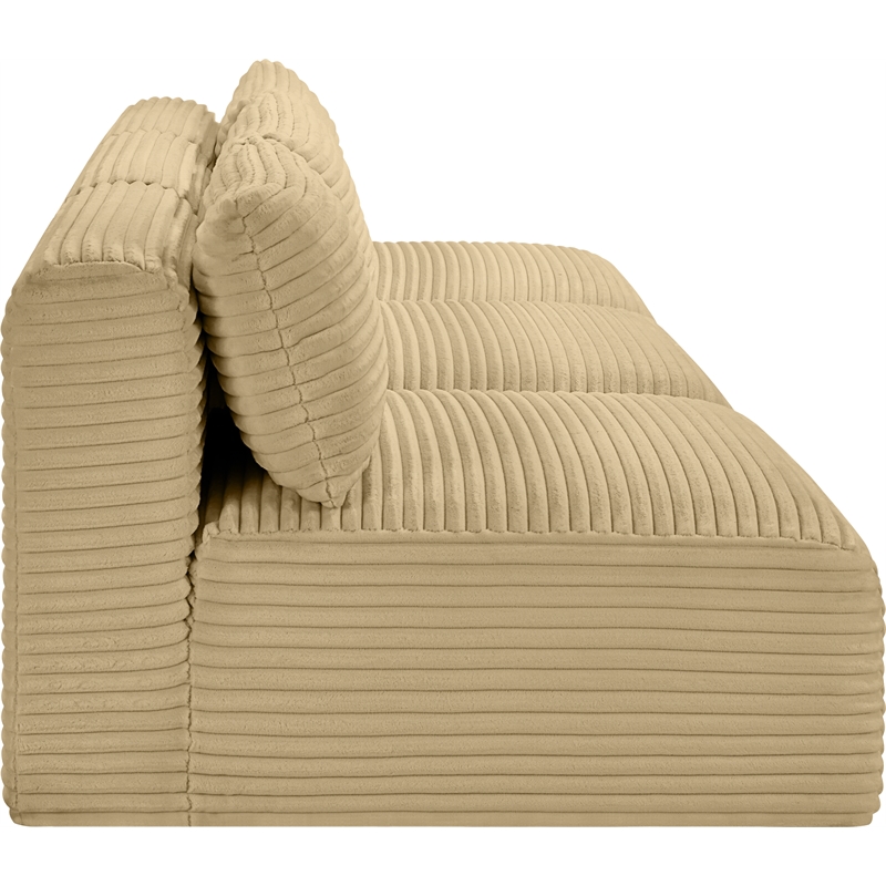Meridian Furniture 3-Piece Camel Corduroy Performance Fabric Modular Sofa