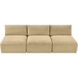 Meridian Furniture 3-Piece Camel Corduroy Performance Fabric Modular Sofa