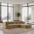 Meridian Furniture 4-Piece Camel Corduroy Performance Fabric Modular Sectional