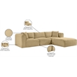 Meridian Furniture 4-Piece Camel Corduroy Performance Fabric Modular Sectional