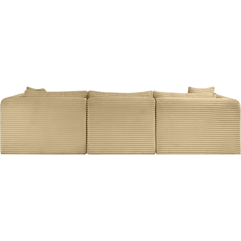 Meridian Furniture 4-Piece Camel Corduroy Performance Fabric Modular Sectional