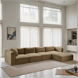 Meridian Furniture 4-Piece Camel Corduroy Performance Fabric Modular Sectional