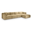 Meridian Furniture 4-Piece Camel Corduroy Performance Fabric Modular Sectional