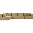 Meridian Furniture 5-Piece Camel Corduroy Performance Fabric Modular Sectional