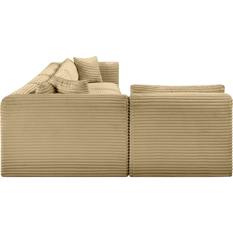 Meridian Furniture 5-Piece Camel Corduroy Performance Fabric Modular Sectional