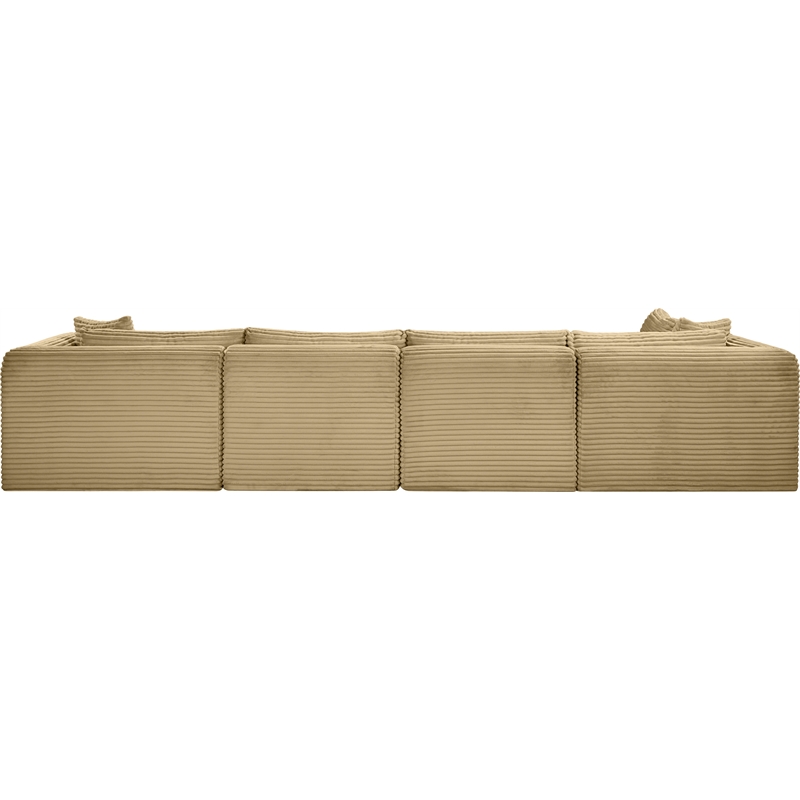 Meridian Furniture 5-Piece Camel Corduroy Performance Fabric Modular Sectional