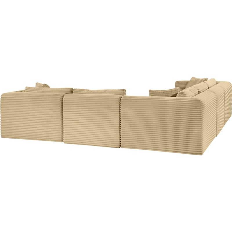 Meridian Furniture 5-Piece Camel Corduroy Performance Fabric Modular Sectional