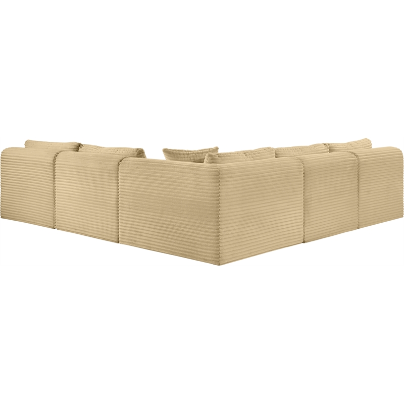 Meridian Furniture 5-Piece Camel Corduroy Performance Fabric Modular Sectional