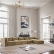 Meridian Furniture 5-Piece Camel Corduroy Performance Fabric Modular Sectional
