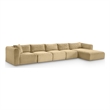 Meridian Furniture 5-Piece Camel Corduroy Performance Fabric Modular Sectional