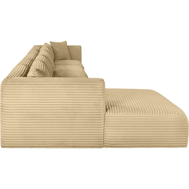 Meridian Furniture 5-Piece Camel Corduroy Performance Fabric Modular Sectional