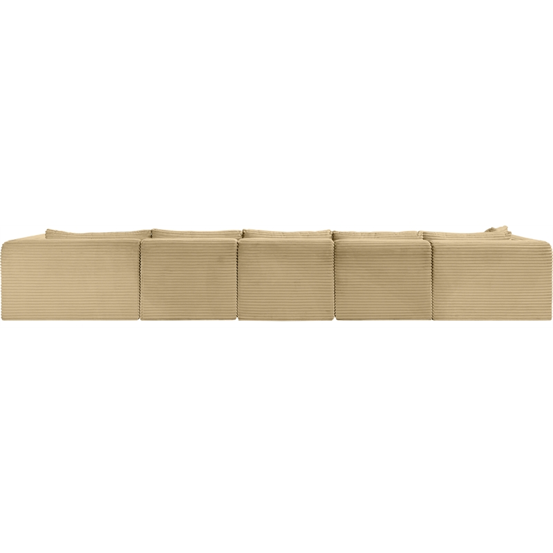 Meridian Furniture 5-Piece Camel Corduroy Performance Fabric Modular Sectional