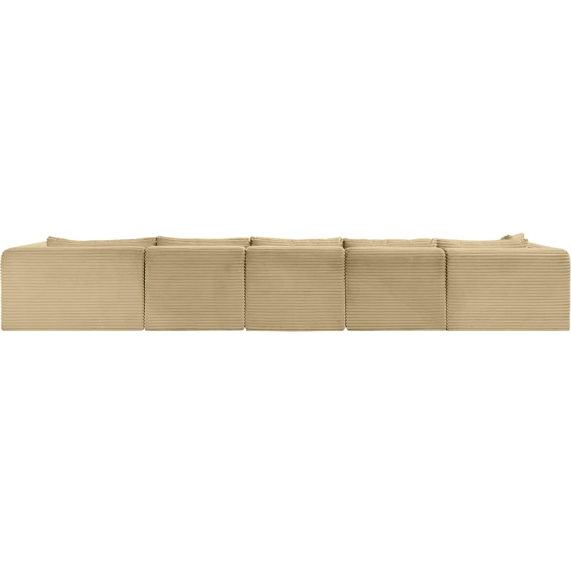 Meridian Furniture 5-Piece Camel Corduroy Performance Fabric Modular Sectional